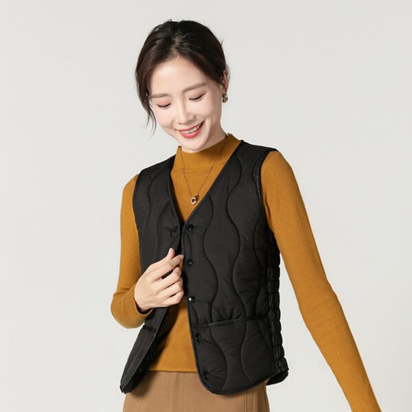 Fashion Fleece Lined Padded Warm Keeping Slim Women Vest - Image 6