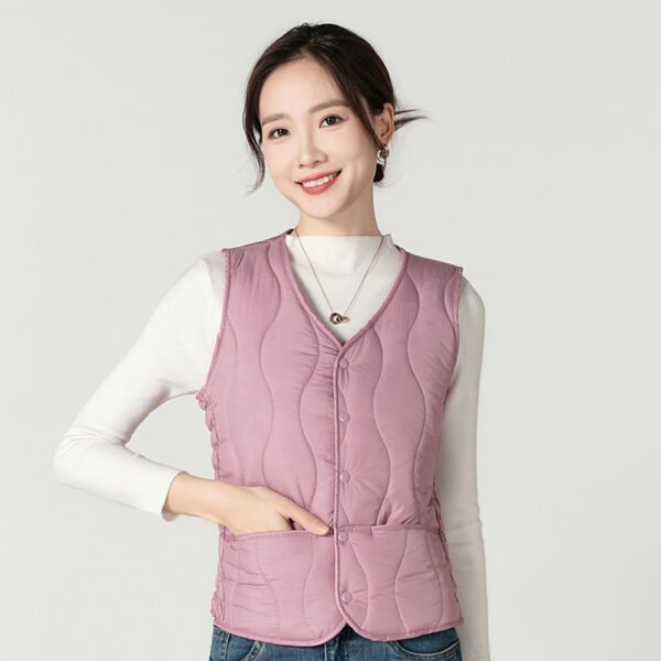 Fashion Fleece Lined Padded Warm Keeping Slim Women Vest - Image 2