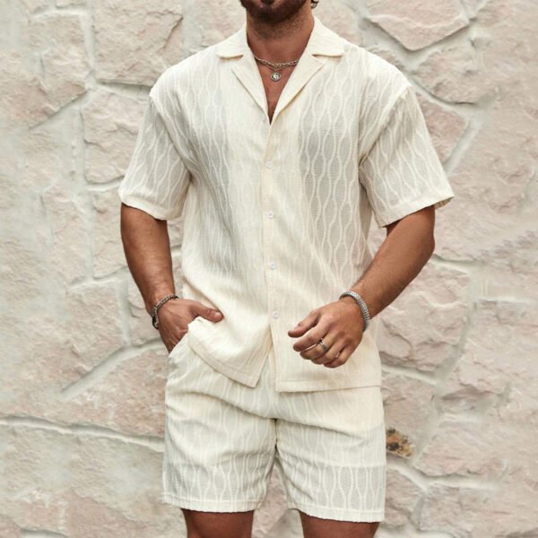 Fashion Mens Clothing Men's Loose Short Sleeve Shirt Shorts Casual Suit - Image 5